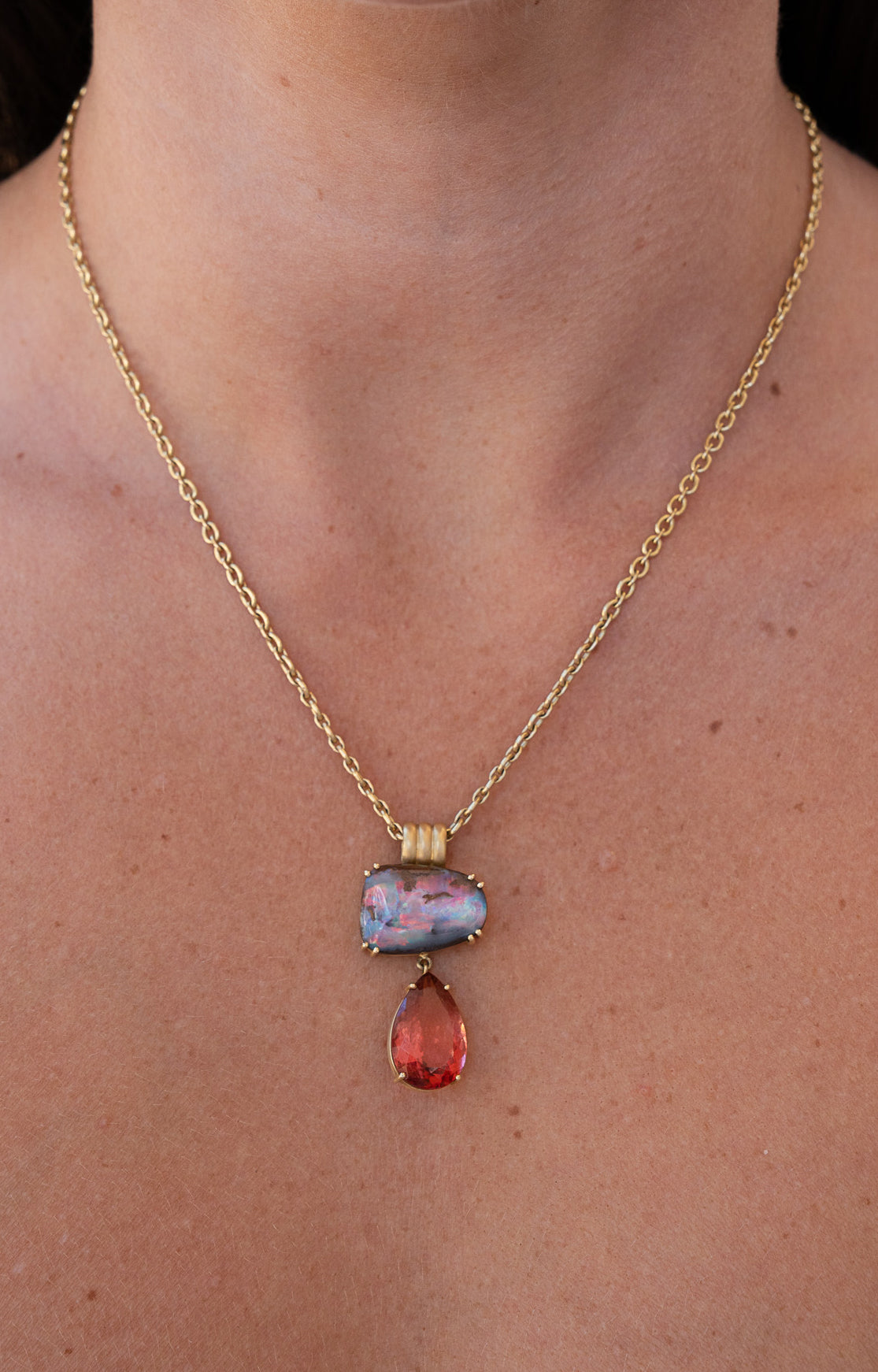 irene neuwirth boulder opal and tourmaline necklace