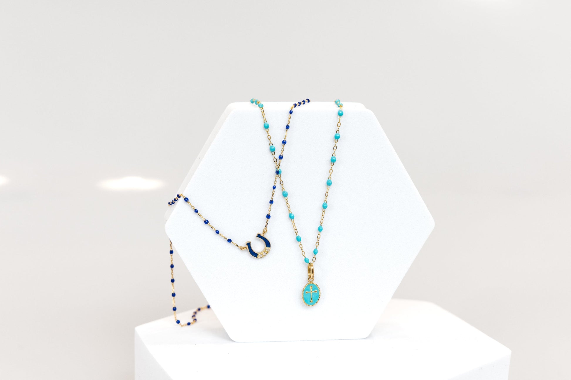 Classic Gigi Turquoise Green resin yellow gold necklace Classic Gigi Turquoise Green resin yellow gold necklace Gigi Clozeau Gigi Clozeau  Squash Blossom Vail