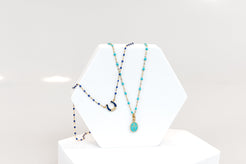 Classic Gigi Turquoise Green resin yellow gold necklace Classic Gigi Turquoise Green resin yellow gold necklace Gigi Clozeau Gigi Clozeau  Squash Blossom Vail