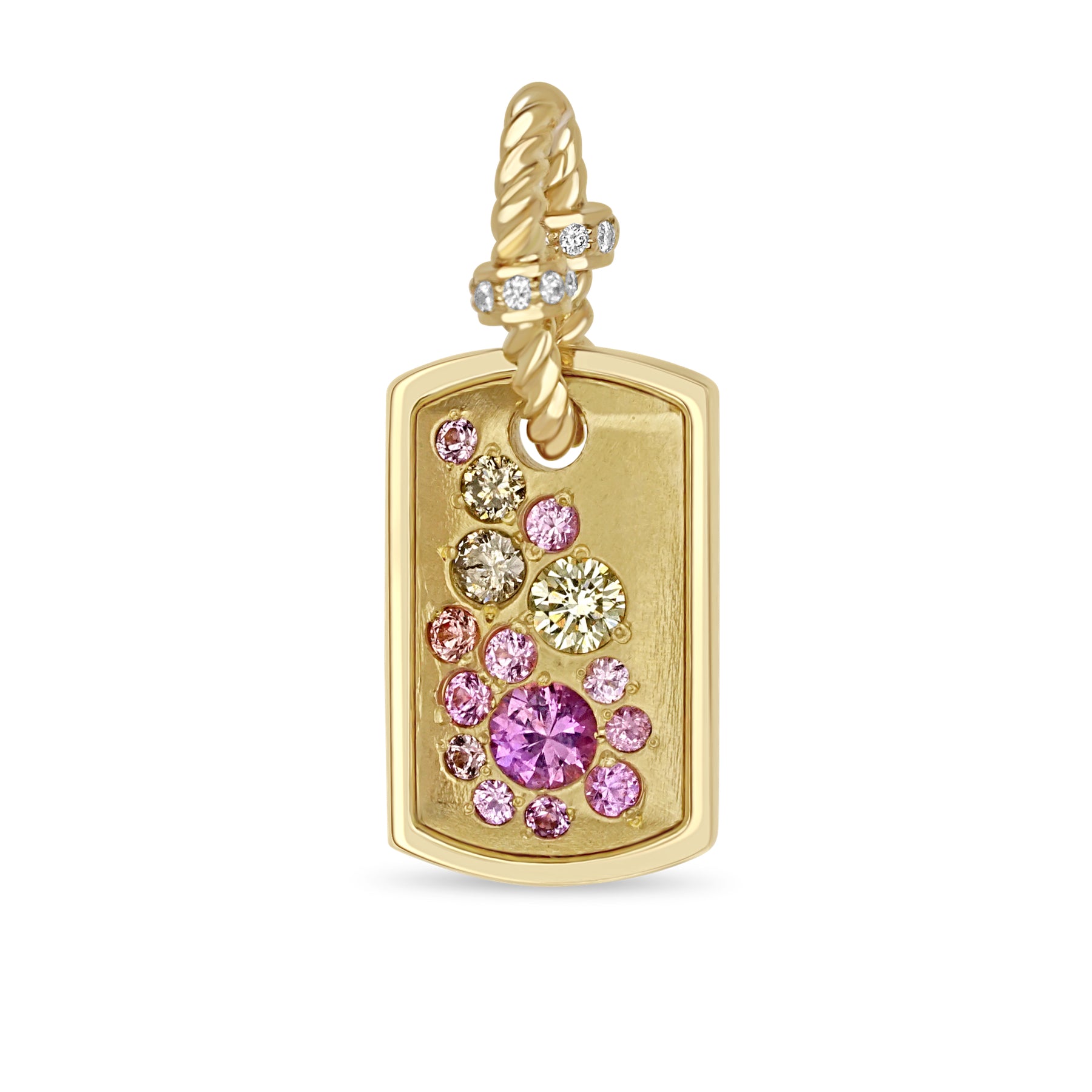 SMALL TAG GOLD DIAMONDS AND SAPPHIRES DIAMONDS BAIL