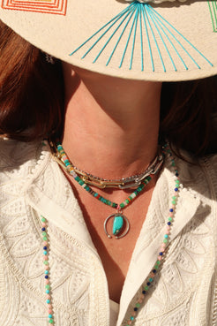 1930s SS Naja pendant & opal beads 1930s SS Naja pendant & opal beads Native American Collection Native American Collection  Squash Blossom Vail