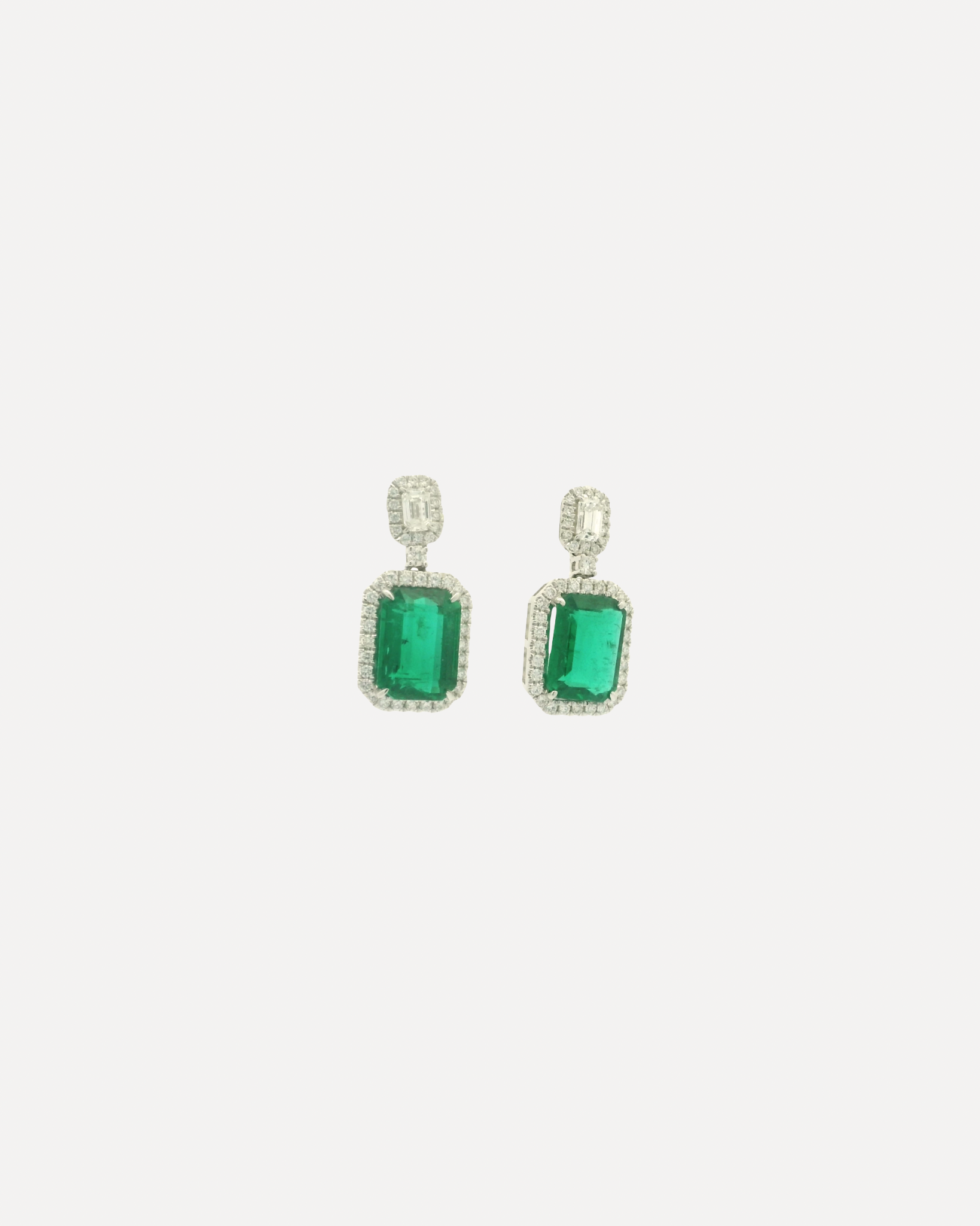 Emerald and Diamond Drop Earrings