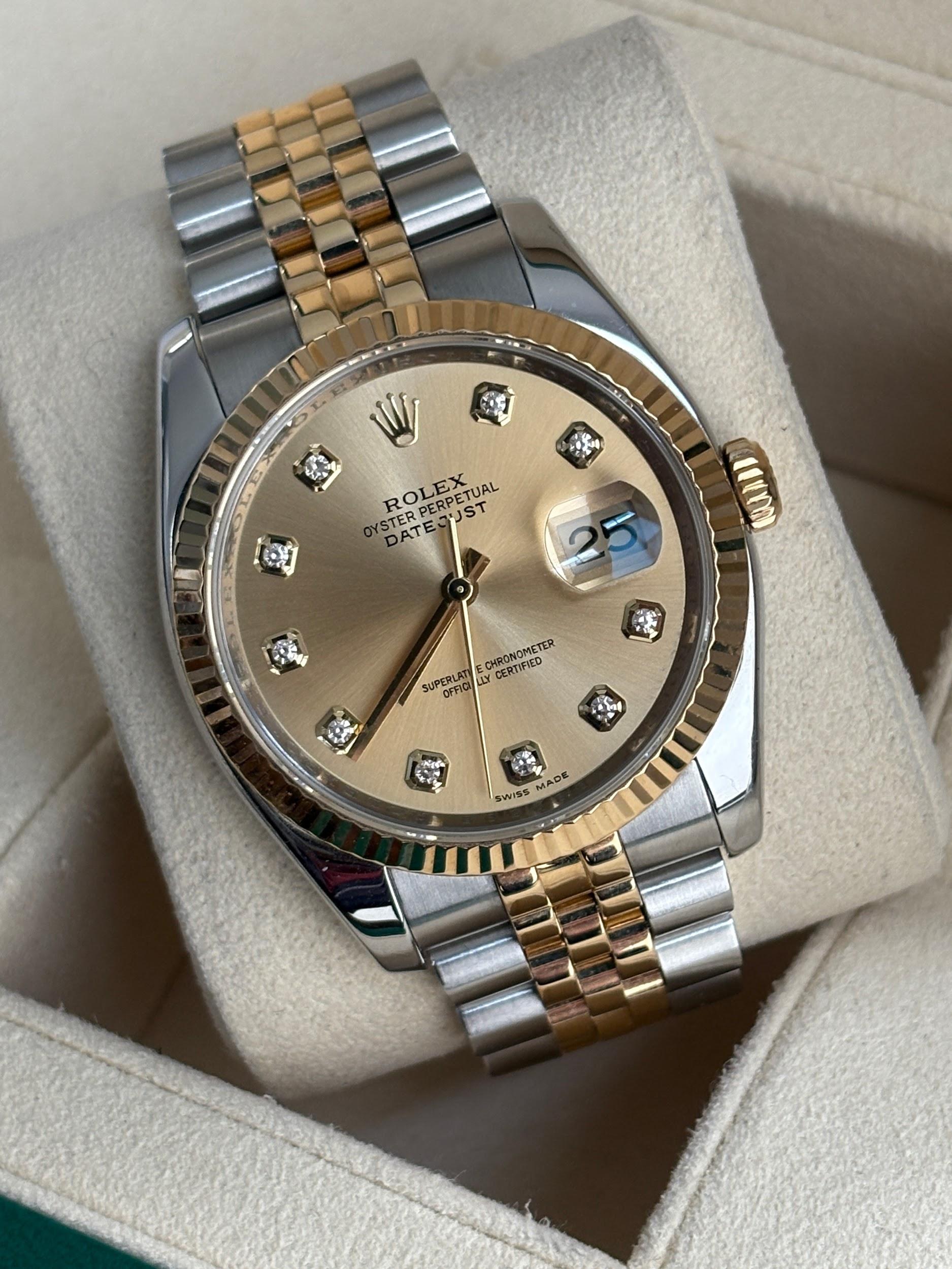 Rolex DJ 36MM 18K YG/SS DIA Dial