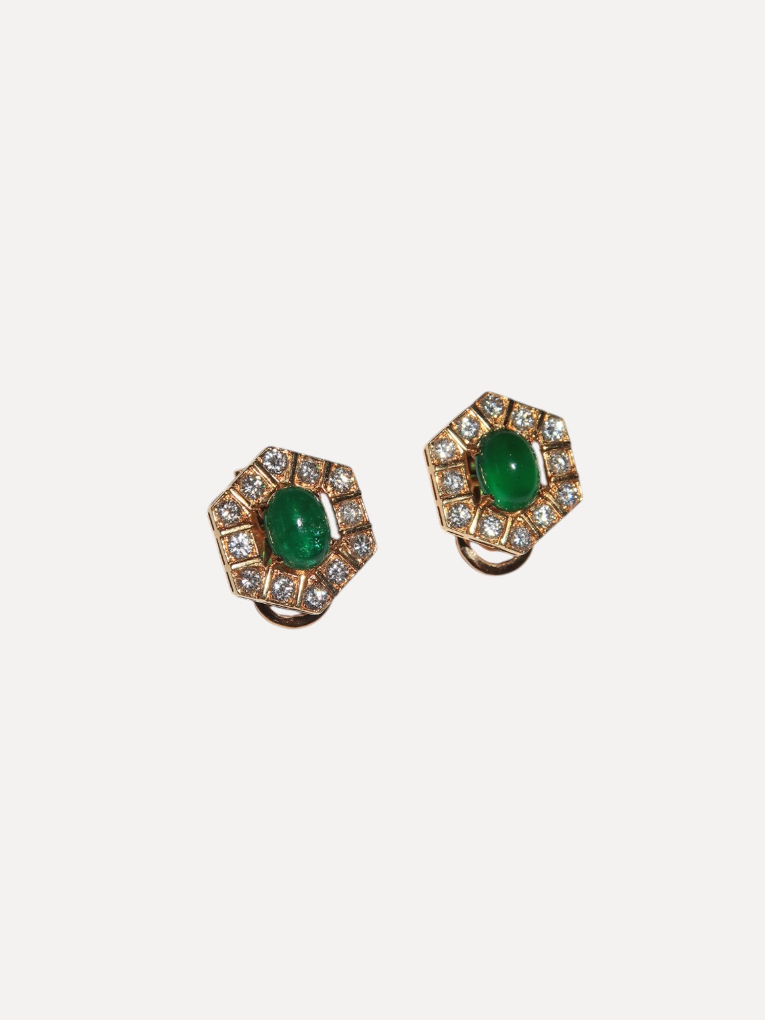 Circa 1970s VCA emerald and diamond earrings