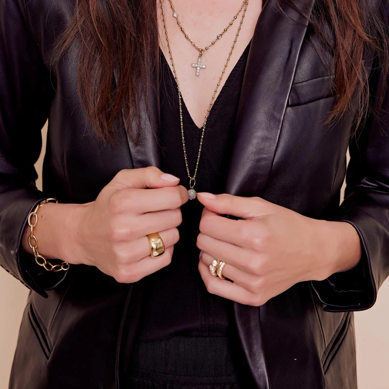 Mini Rosary Chain Mini Rosary Chain Single Stone Single Stone  Squash Blossom Vail