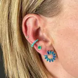Turquoise tri-prong ear cuff - Squash Blossom Vail