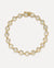 The round link bracelet highlights the beauty of rose-cut rainbow moonstones scalloped coin-edge set in 18k yellow gold  7 inches in length Designed and handmade in Los Angeles Designed by Irene Neuwirth