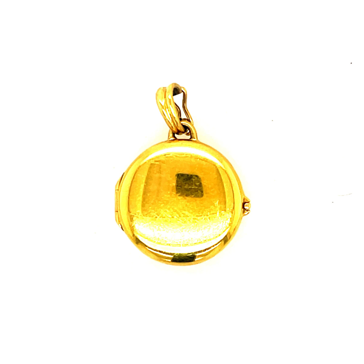 Tiffany &amp; CO 18K yellow gold vintage locket. It opens up and can fit 2 side by side photos.The bail can be openned.  It is about the size of a quarter.