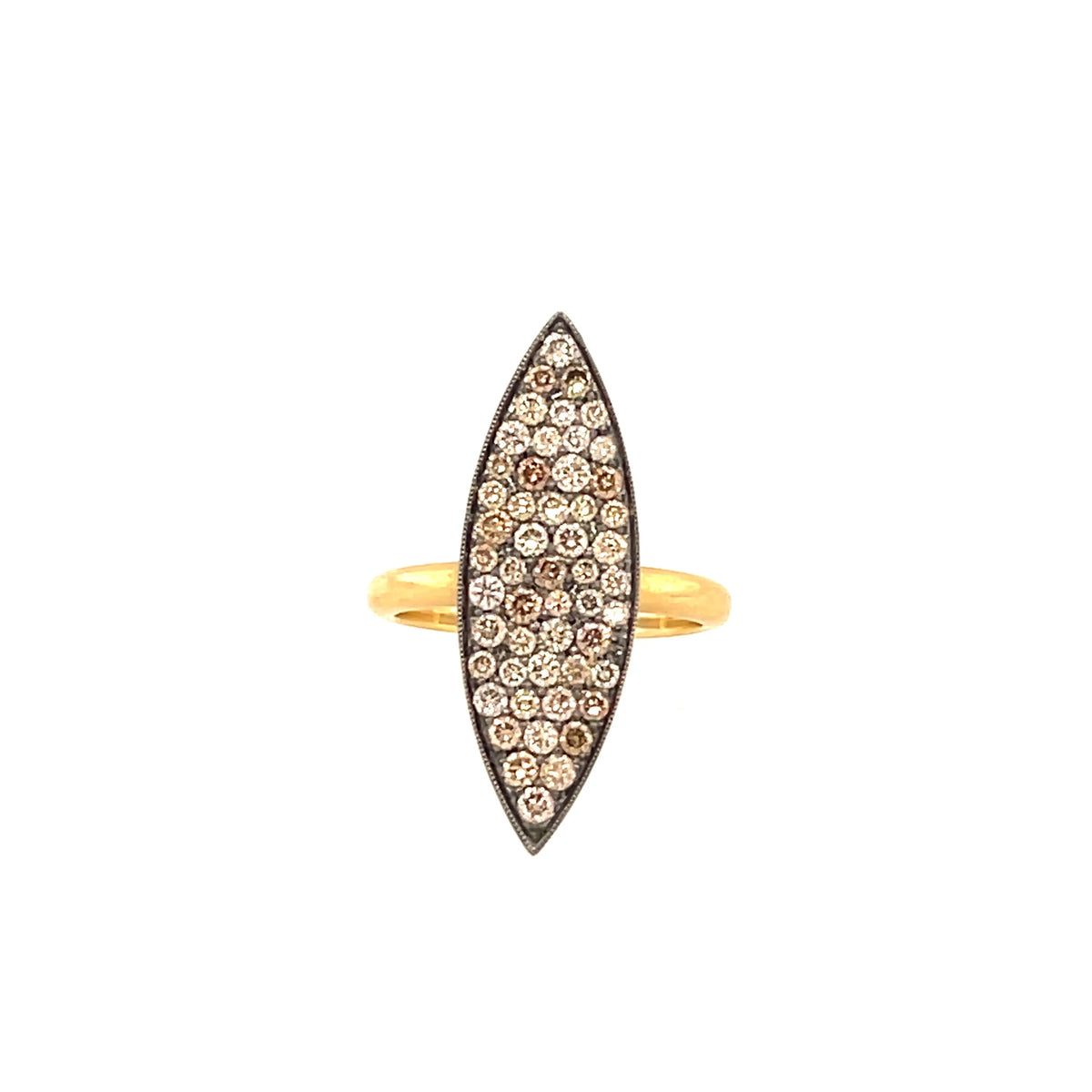 Marquise Champagne Diamond Pave Ring - Squash Blossom Vail
