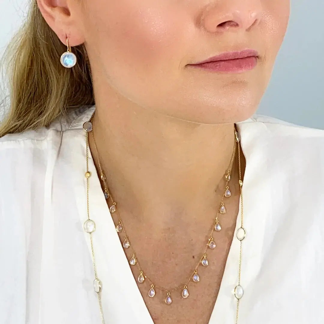 Aquamarine Drop Earrings - Squash Blossom Vail
