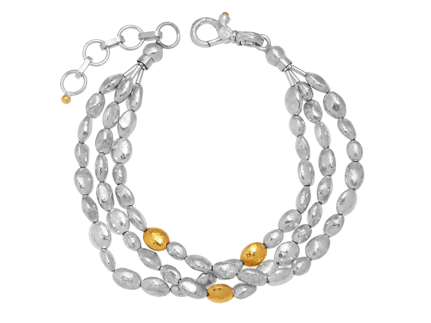 Nugget Sterling Silver Multi-Strand Bracelet - Squash Blossom Vail