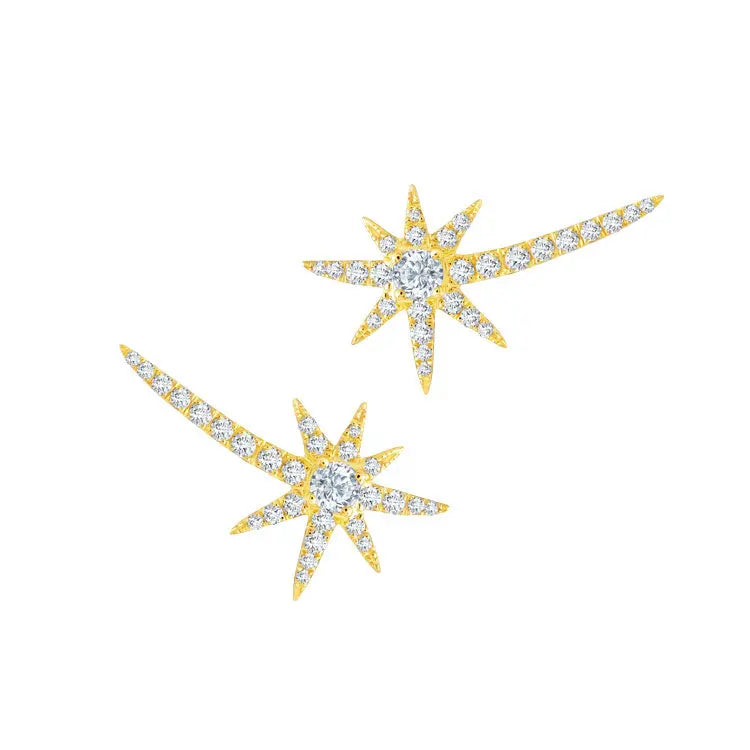 Diamond Shooting Starburst Earrings - Squash Blossom Vail