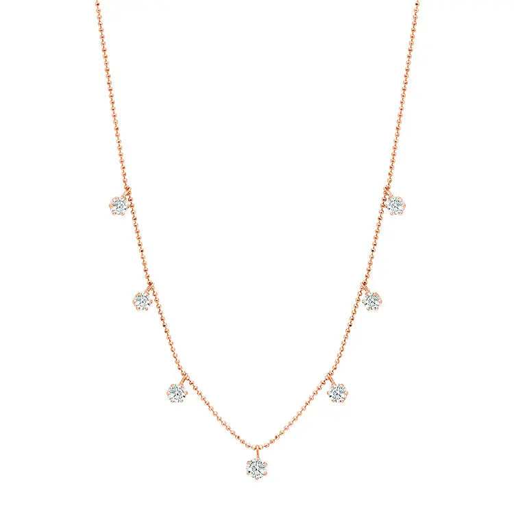 Medium Floating Diamond Necklace - Squash Blossom Vail