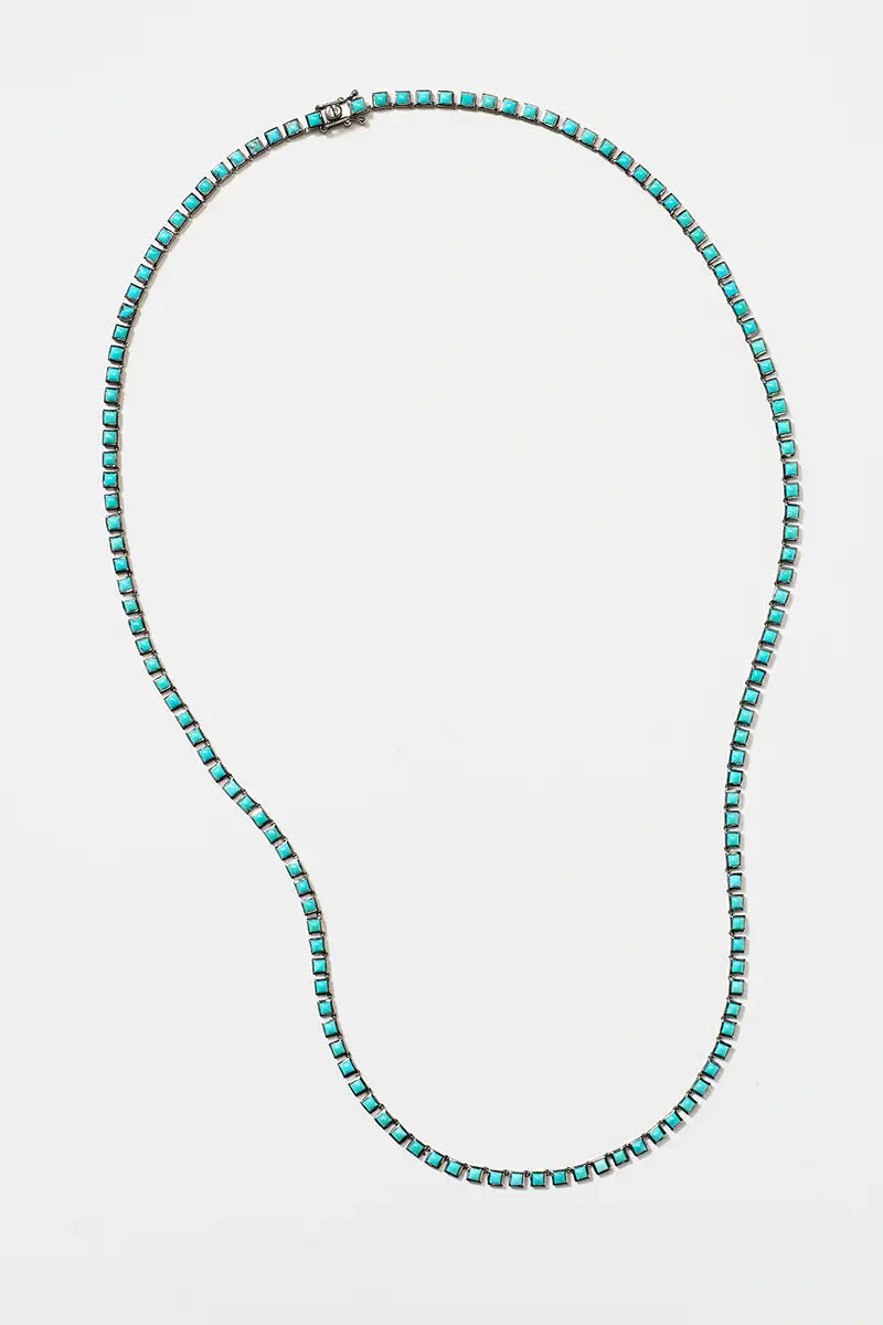 Mini Tile Opera Necklace - Turquoise