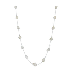 Organic White Diamonds Slice Necklace - Squash Blossom Vail