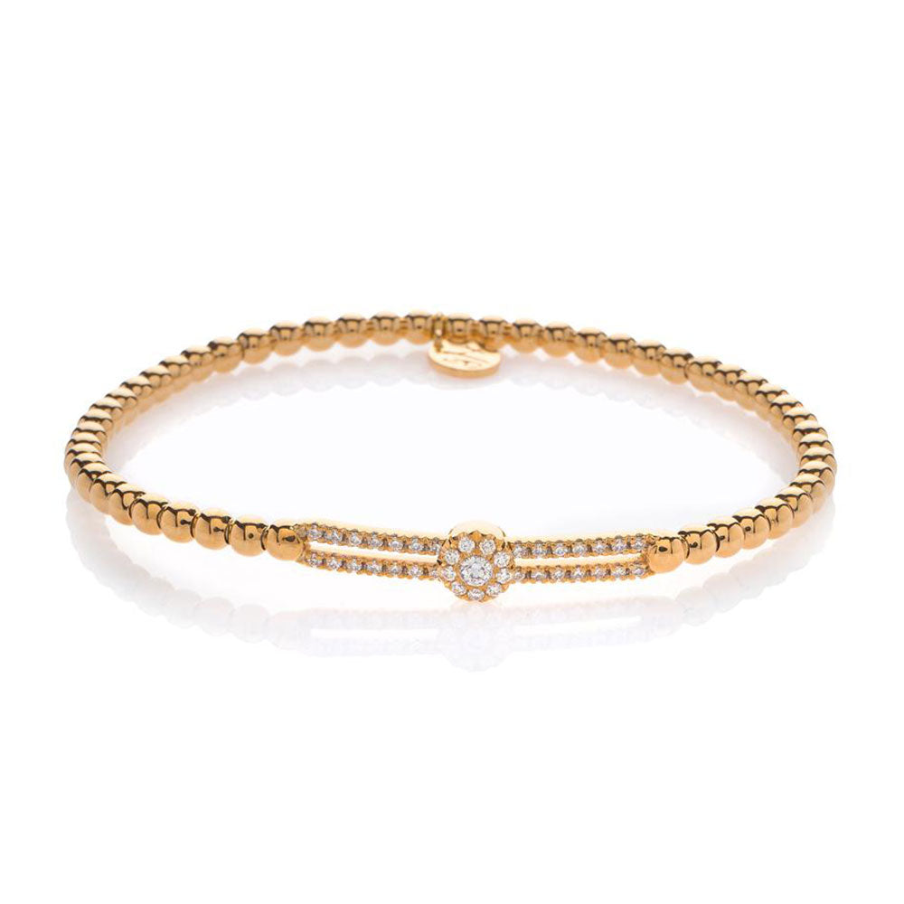 Hulchi Belluni Rose Gold Diamond Tresore Stretch Bracelet - Squash Blossom Vail