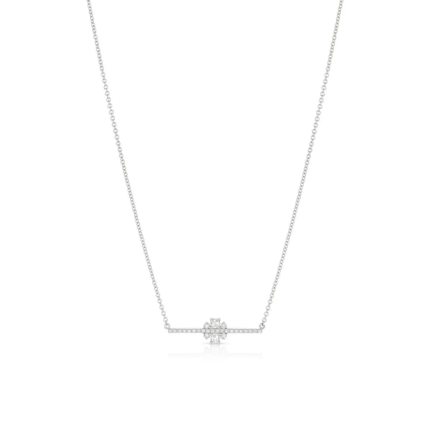 Topaz Diamond Bar Necklace - Squash Blossom Vail