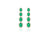 4 Stone Long Emerald and white enamel Earrings - Squash Blossom Vail