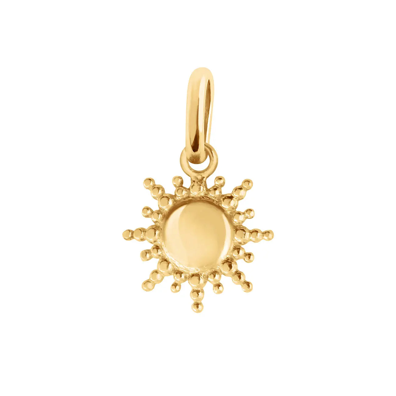 The Sun gold pendant by gigi CLOZEAU is a playful yet sophisticated take on our voyage through life. This striking piece features 18k gold and a timeless design to capture a sense of elegance.  Each jewel is unique, artisanally made in its family-owned workshop. The pendant mesures 0.4" (with bail 0.6"), pendant sold without chain.
