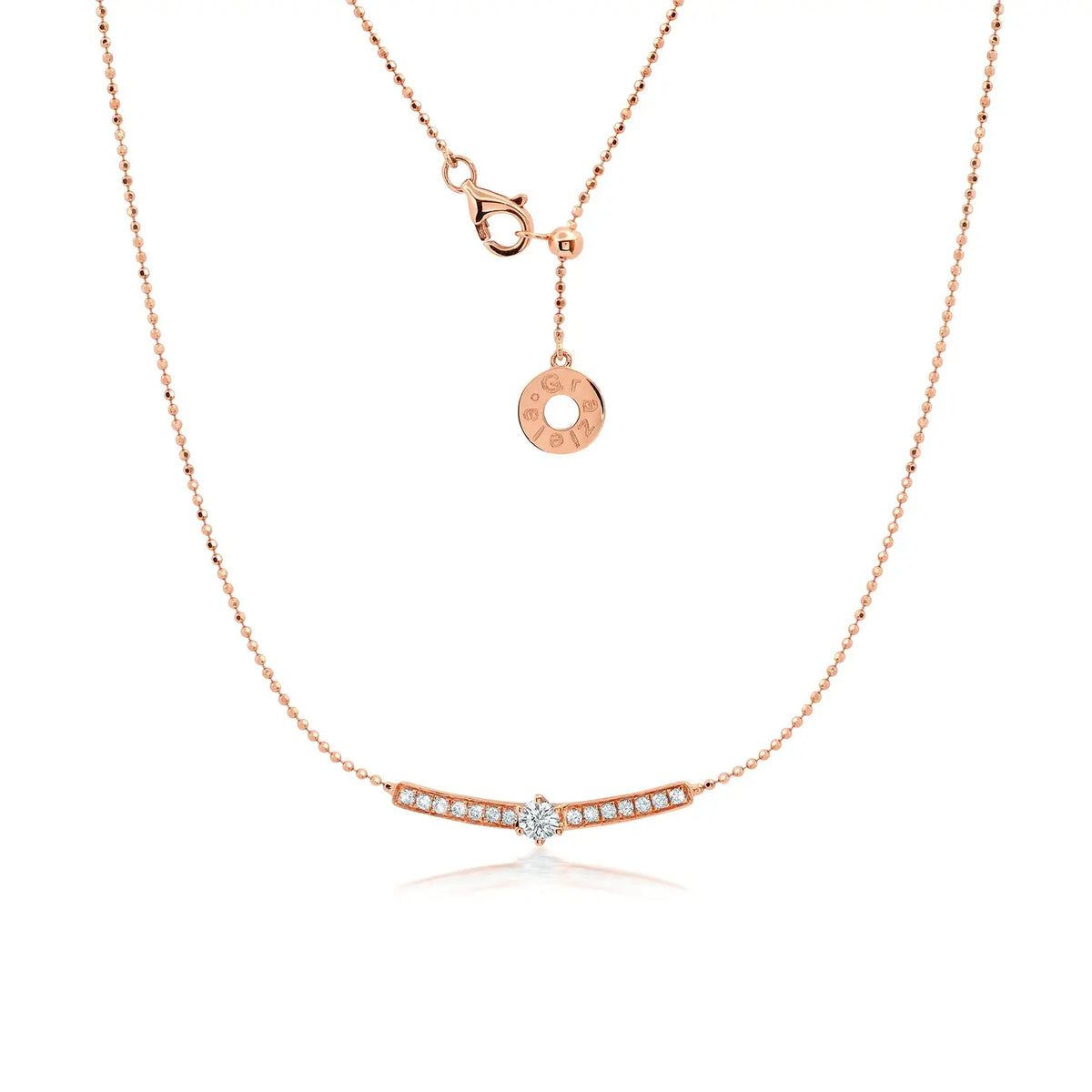 Diamond Curved Bar Necklace - Squash Blossom Vail