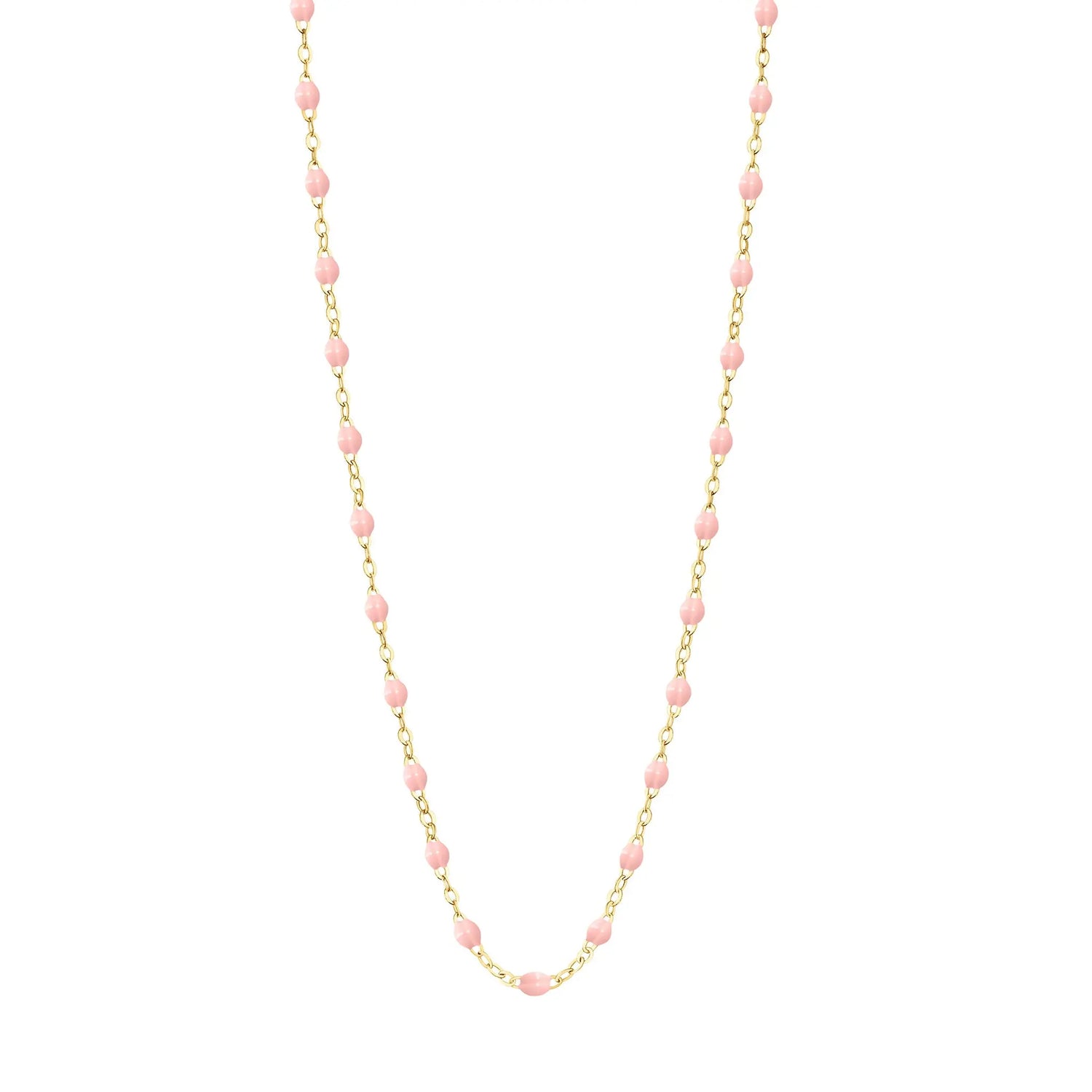 Classic Gigi Baby Pink resin yellow gold necklace - Squash Blossom Vail