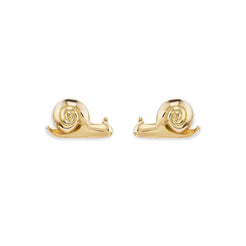 Brent Neale's pieces are so fun and whimsical. These snail studs are 18k yellow gold with a post and nut closure.