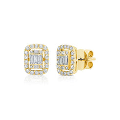 18K yellow gold with .67ct of brilliant white diamonds, finished with a post back Details: Gemstone: .67 Carat of G-H Color White Diamonds Metal: 18K Gold, 3.32 Grams Finishing: Post Back If item is not in stock, please allow for 4-6 weeks for delivery Designed by Graziela Gems