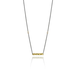 Aspen Necklace, one Gold Stick on ox sterling silver chain with .10 ct white diamonds   Length: 18 inches