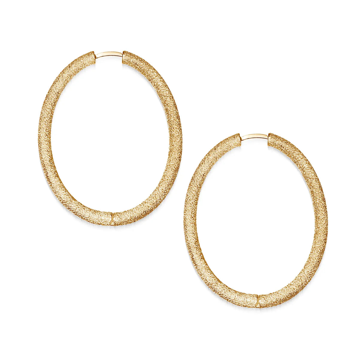 Large Oval Florentine Hoop Earrings - Squash Blossom Vail
