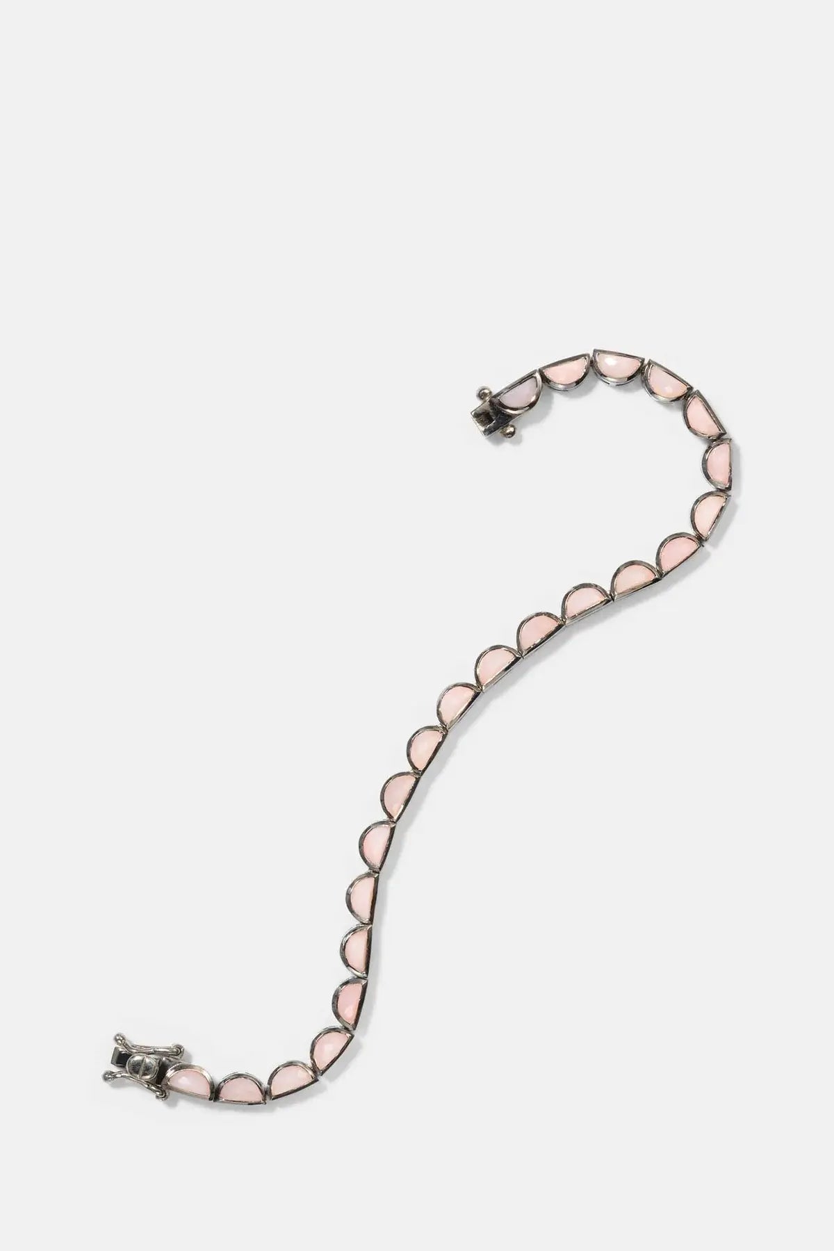 Small Scallop Tennis Bracelet - Pink Opal