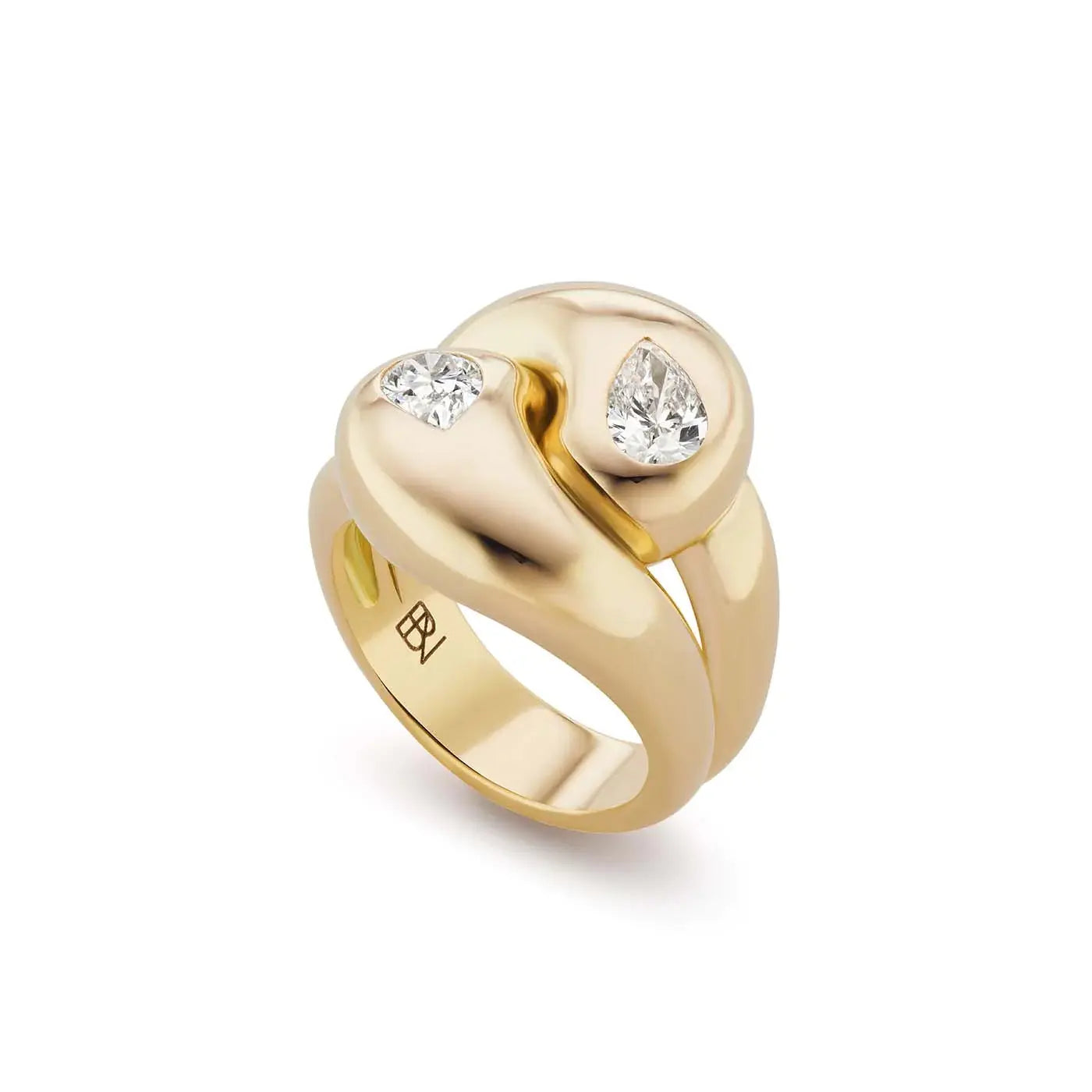 Brent Neale Knot Ring with Pear Shape Diamond - Squash Blossom Vail