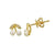 14k Yellow Gold Cherry Pearl Diamond Stud Earrings