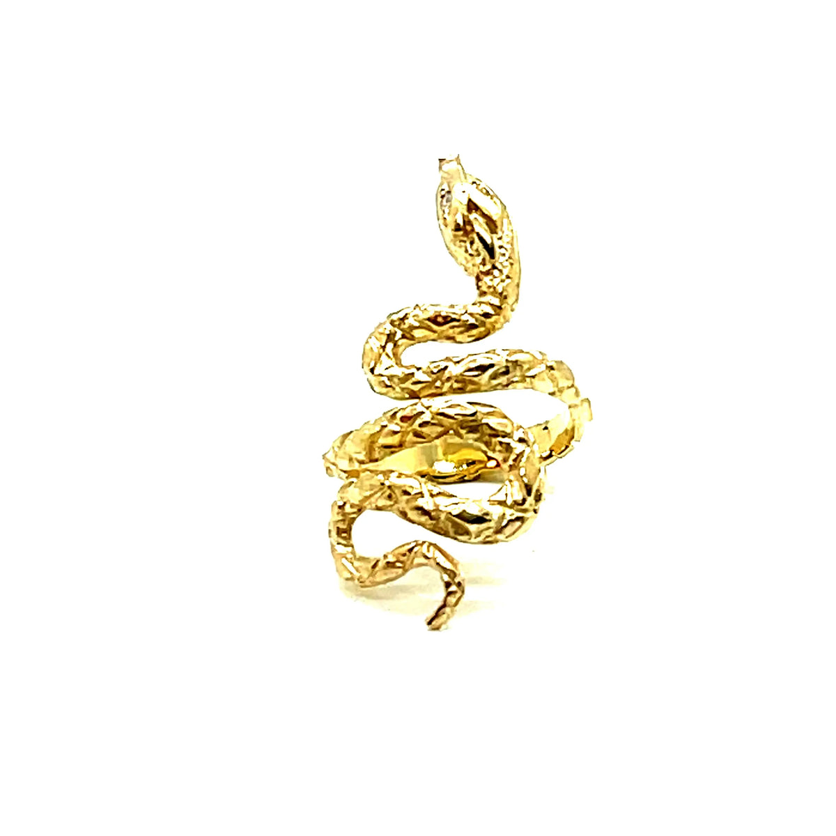 14k yellow gold snake ring by Victoria Cunningham