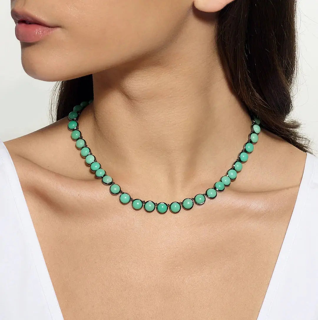 Riviere Dot chrysoprase Necklace - Squash Blossom Vail