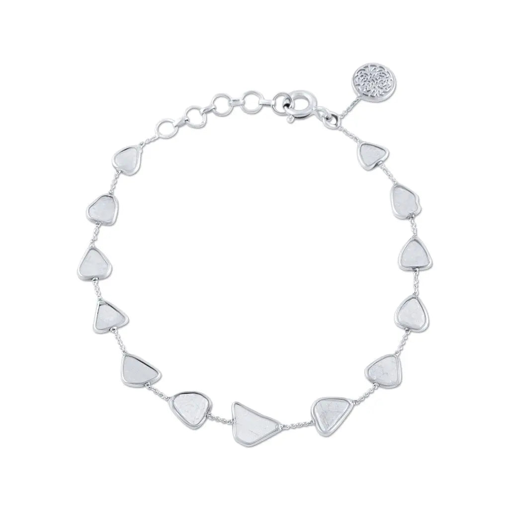 Diamond Slices Bracelet In 18k White Gold - Squash Blossom Vail