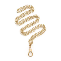 Handcrafted 18K yellow gold link chain with approximately 0.20ctw G-H/VS old European cut accent diamonds on clasp.   Length: 30 inches  If an item is out of stock, please allow 6-8 weeks for delivery.  Designed by Single Stone and made in LA