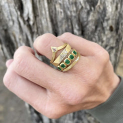 Five Stone Emerald Ring - Squash Blossom Vail
