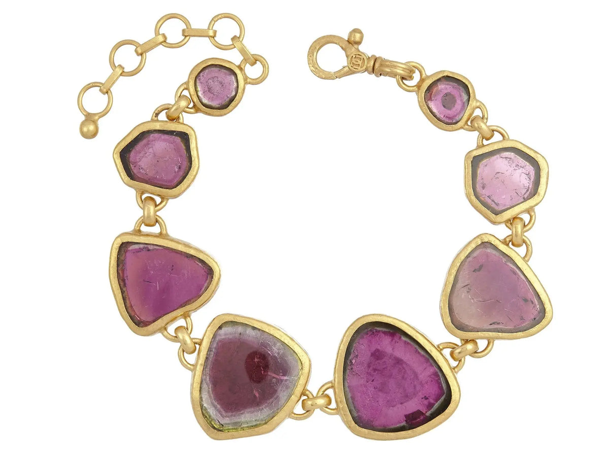 One-of-a-Kind Elements Gold All Around Bracelet, with Tourmaline - Squash Blossom Vail
