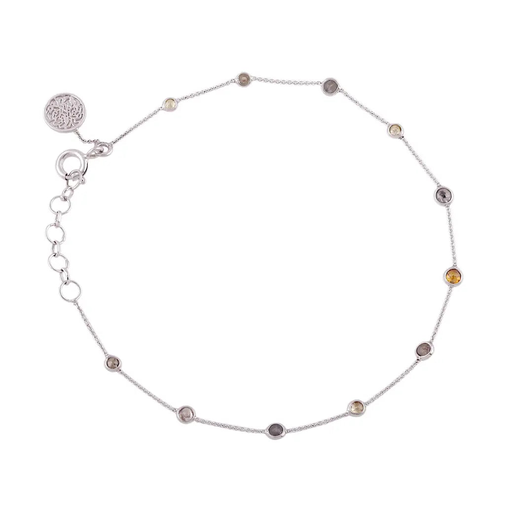 Diamond Bracelet In 18k White Gold - Squash Blossom Vail