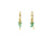 Boucle Gold Drop Earrings, Small Stone Chip Cluster, with Emerald - Squash Blossom Vail