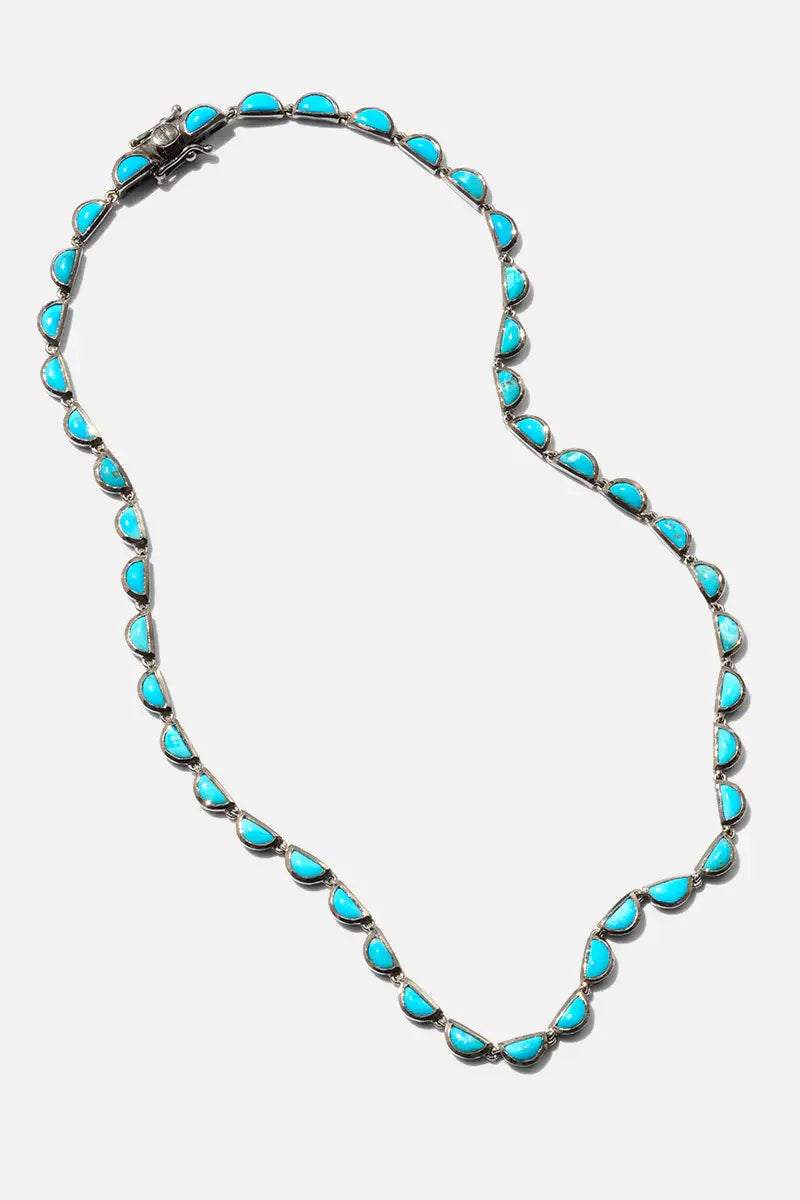 Small Scallop Turquoise Necklace - Turquoise - Squash Blossom Vail