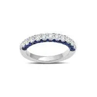 Sapphire &amp; Diamond 3 Sided Half Band - Squash Blossom Vail