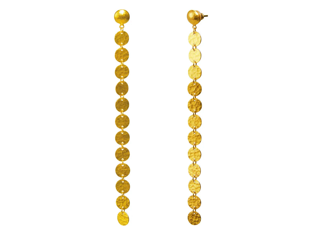 Stiletto Earrings in 24k Gold, from the Lush Collection  Length: 4 inches  24k Gold Lush Collection Stiletto Lovingly handcrafted in our workshop in Istanbul by artisans personally trained by Gurhan