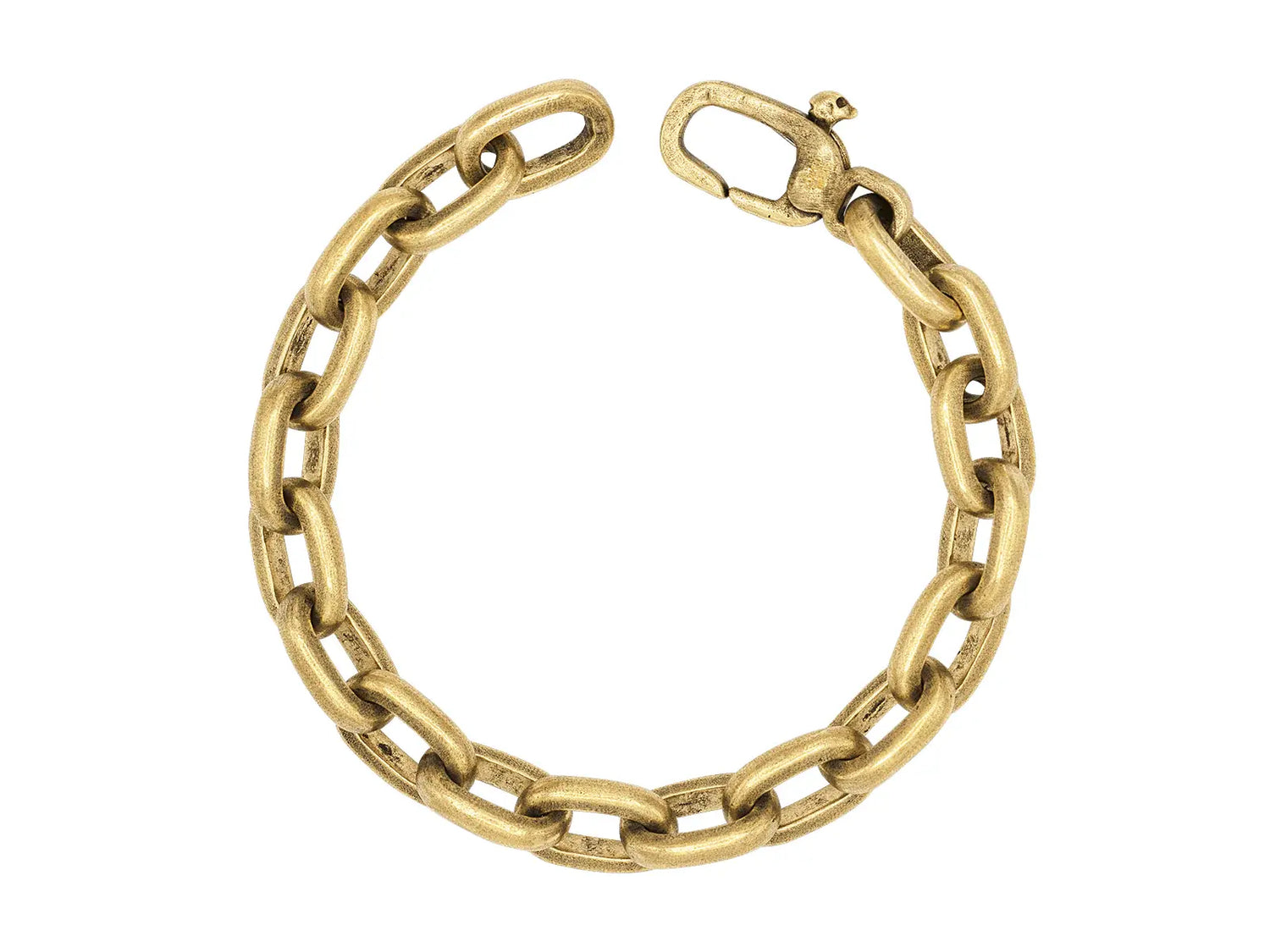 Artisan Brass All Around Link Bracelet, Distressed, with No Stone - Squash Blossom Vail
