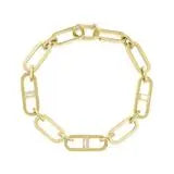 18k yellow gold with .36ct diamond chain link bracelet. Great on its own or stacked.   Length: 7 inches. Designed by Penny Preville