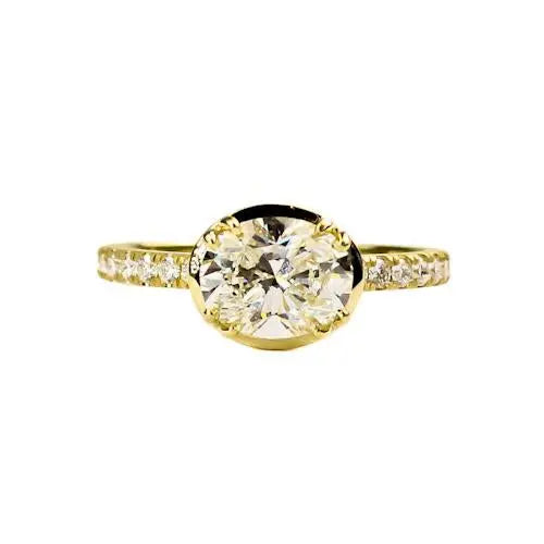 OVAL SIGNATURE PAVE RING - Squash Blossom Vail