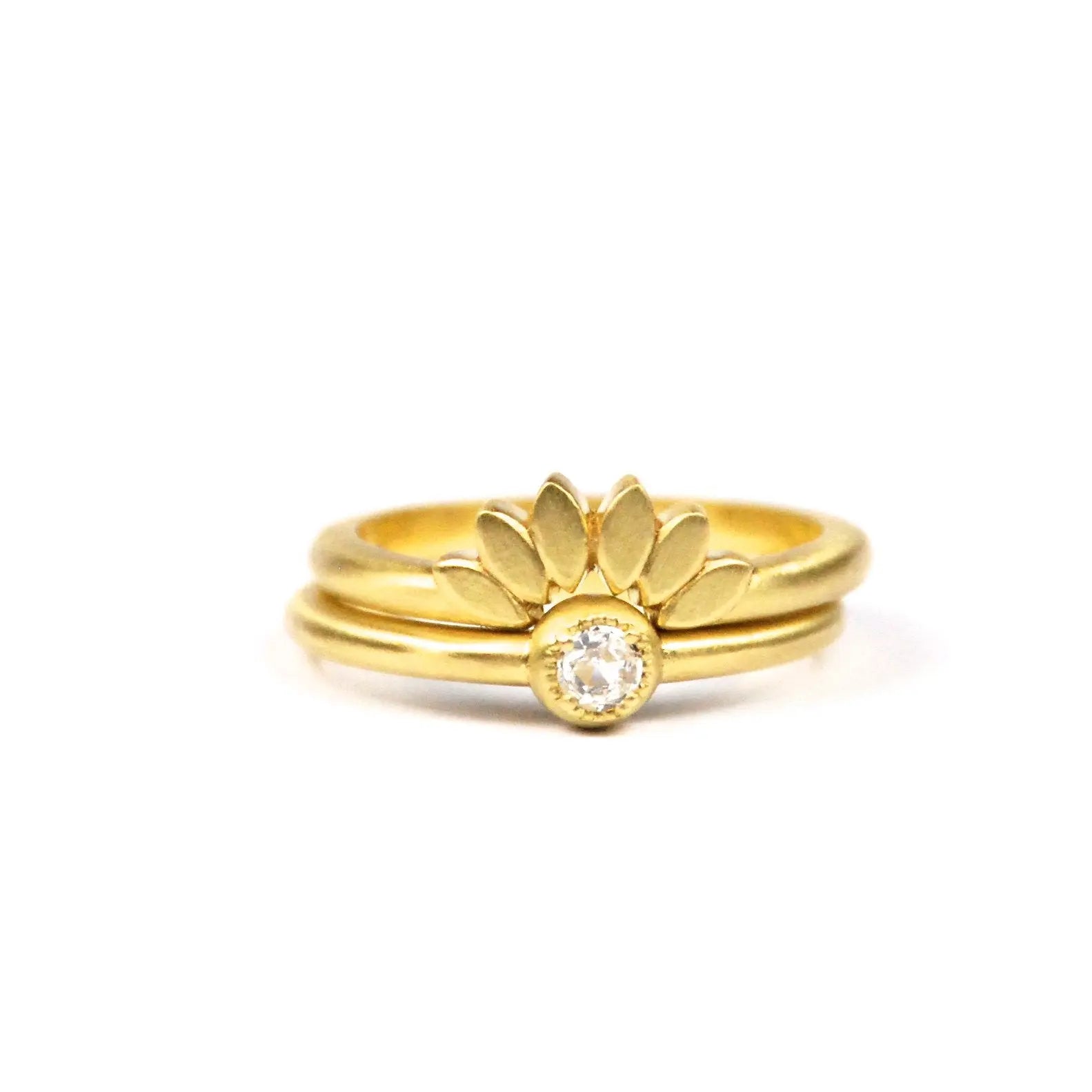 Petal Tracer Band in 18K Yellow Gold by Samantha Louise Jewelry