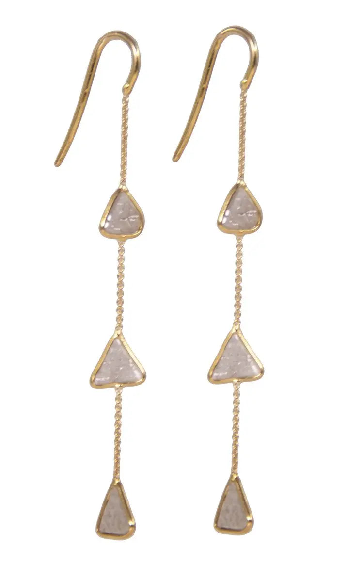 Organic Diamond Earrings - Squash Blossom Vail