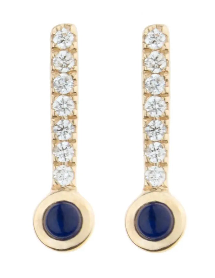 DIAMOND AND LAPIS STICKS &amp; STONES STUD EARRINGS - Squash Blossom Vail