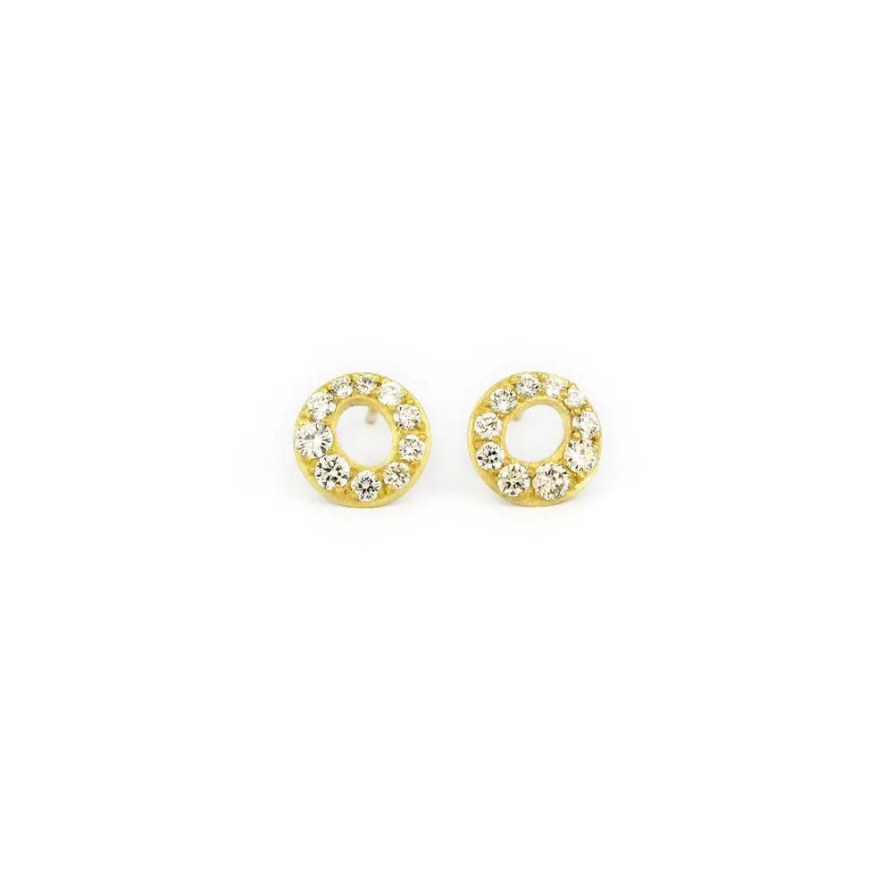MICRO PAVE HALO STUD EARRING - Squash Blossom Vail